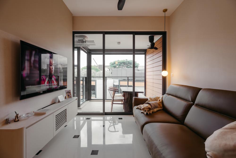 Modern Living Room with TV Console and Sofa