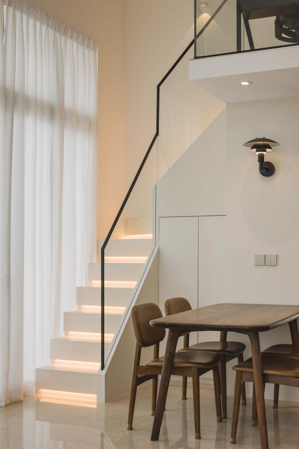 Contemporary Mezzanine with Staircase and Loft