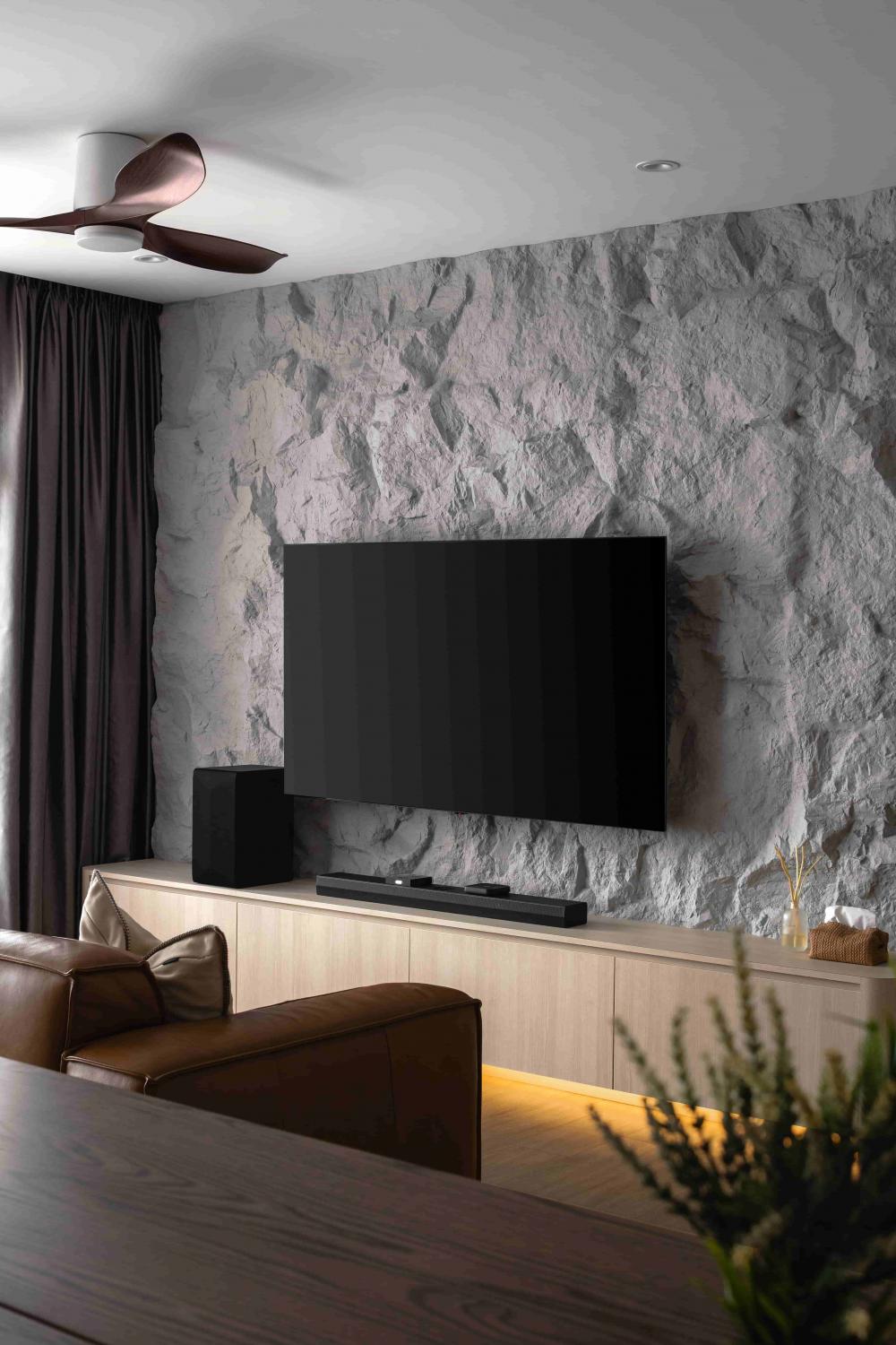 Modern Living Room with TV Console and TV
