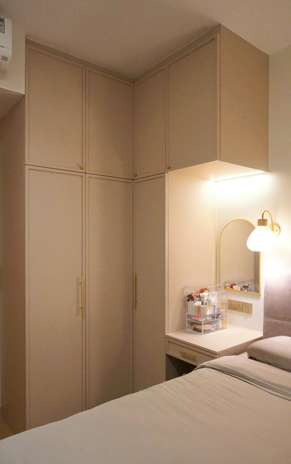 Scandinavian Bedroom with Wardrobe and Bedroom Dresser