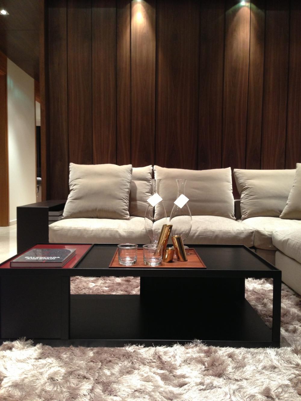 Contemporary Living Room with Feature Wall and Sofa
