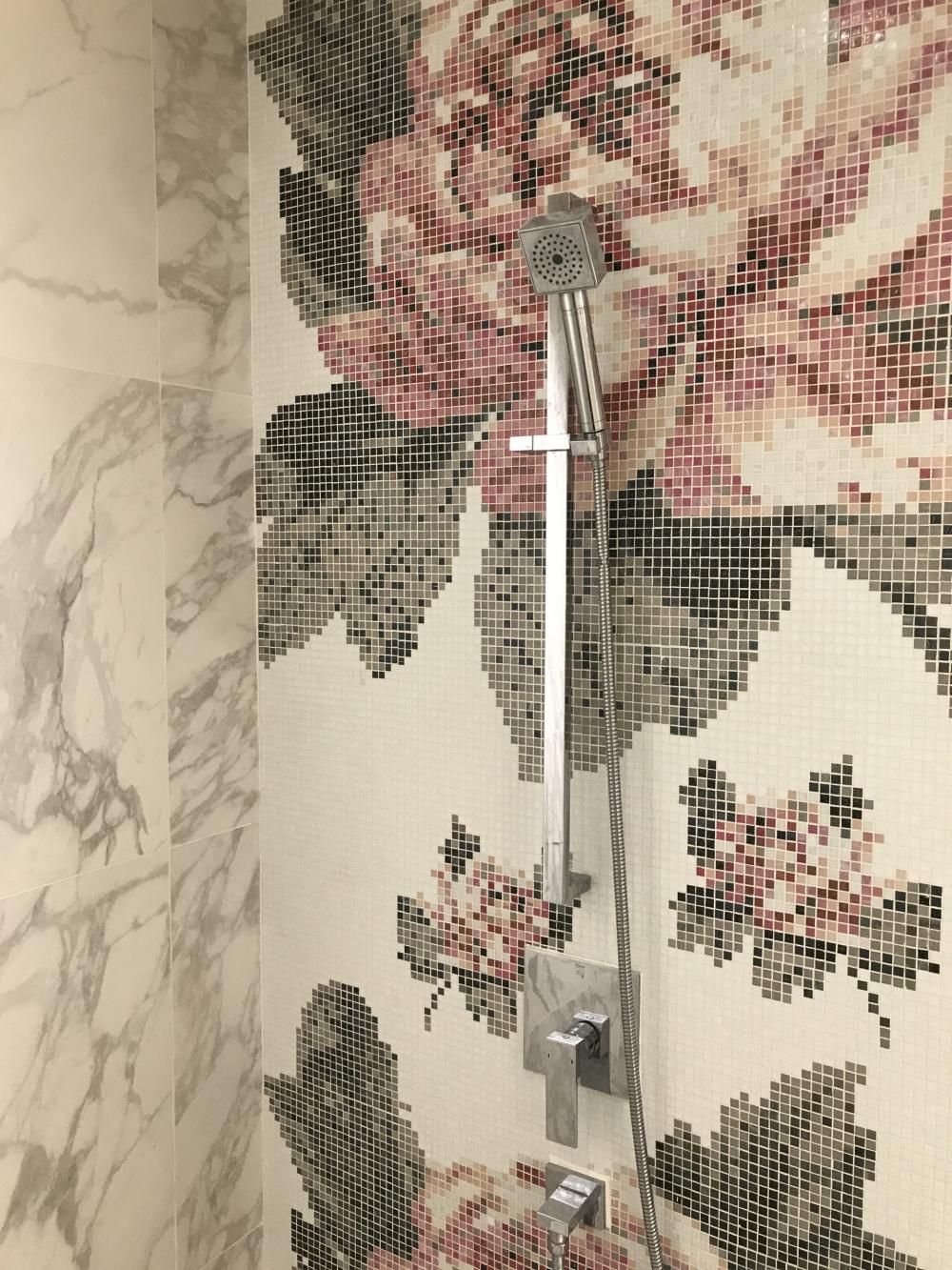 Modern Bathroom with Shower Screen and Mosaic