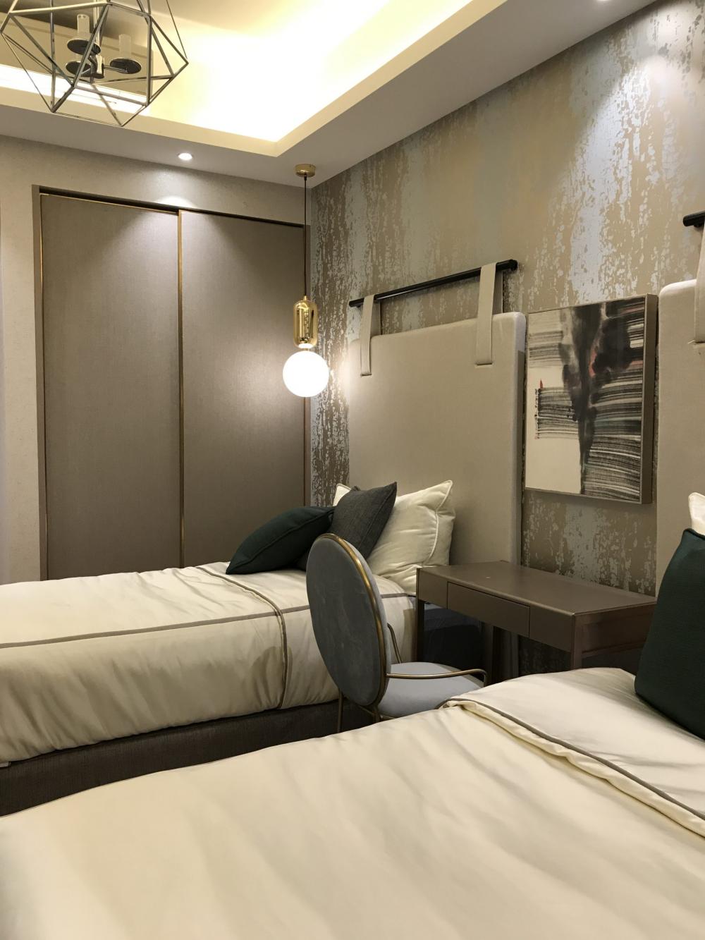 Modern Bedroom with Cove Lighting and Drop Ceiling