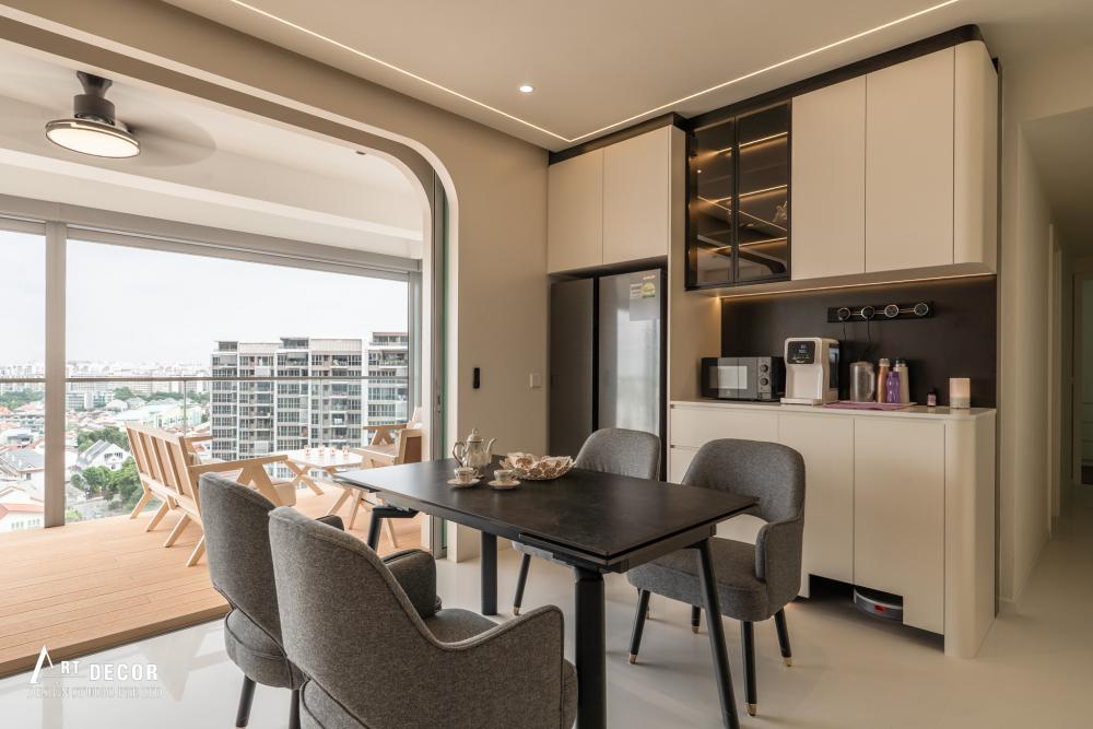 Contemporary Kitchen with Countertop and Cupboard