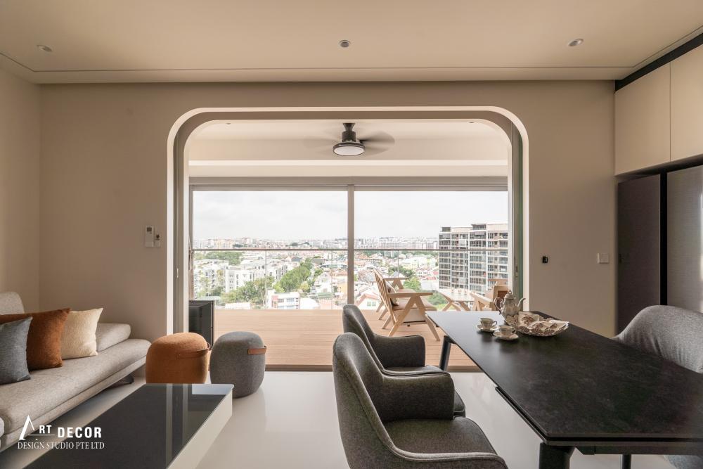Contemporary Living Room with Sofa and Lighting