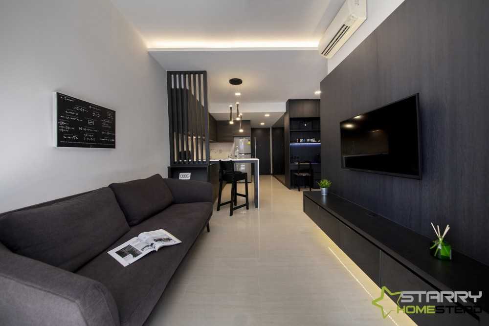 Modern Living Room with TV Console and Feature Wall