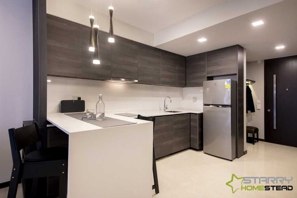 Modern Kitchen with Dining Chairs and Kitchen Cabinets