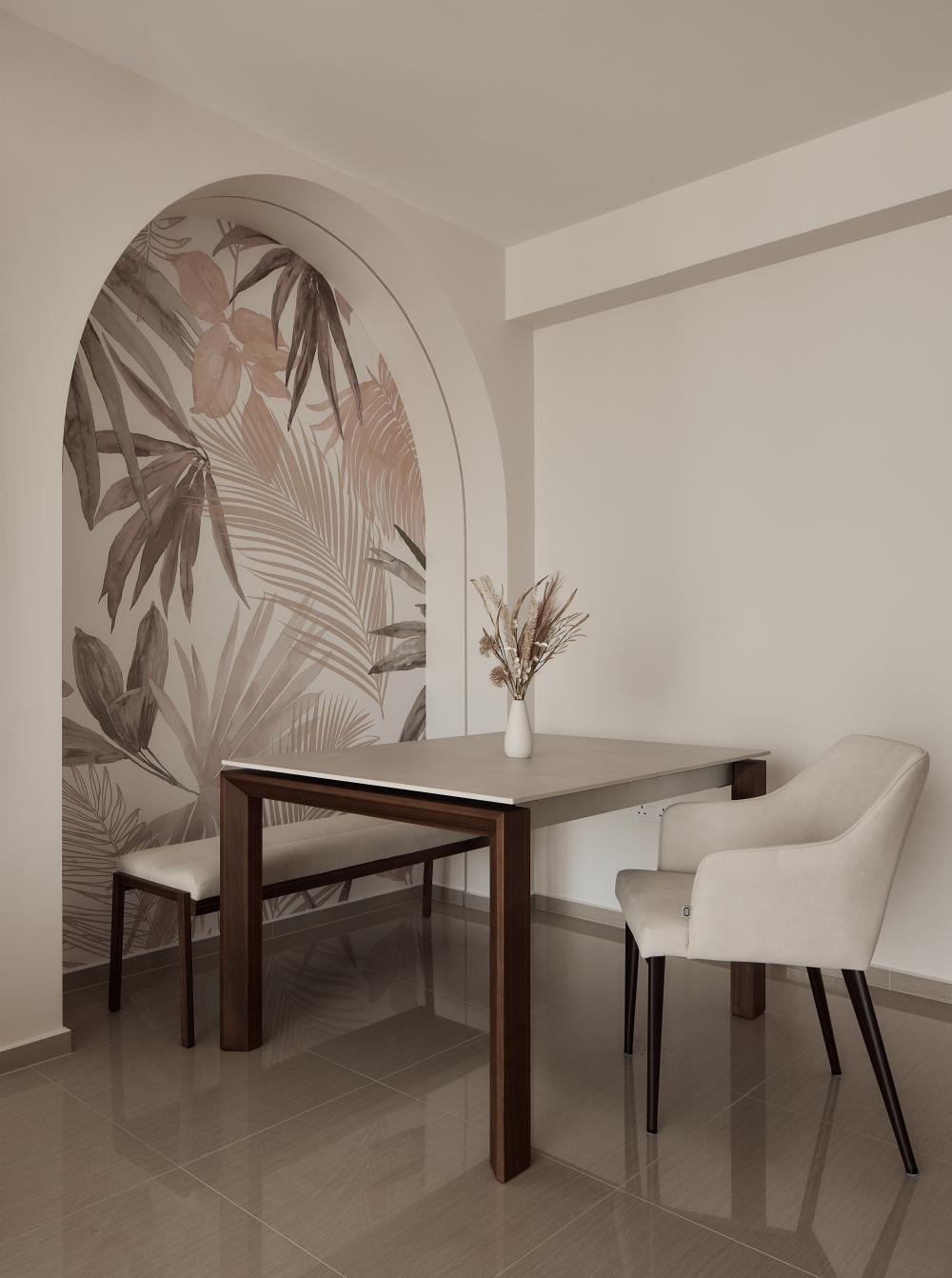 Asian Dining Room with Dining Table and Dining Chairs