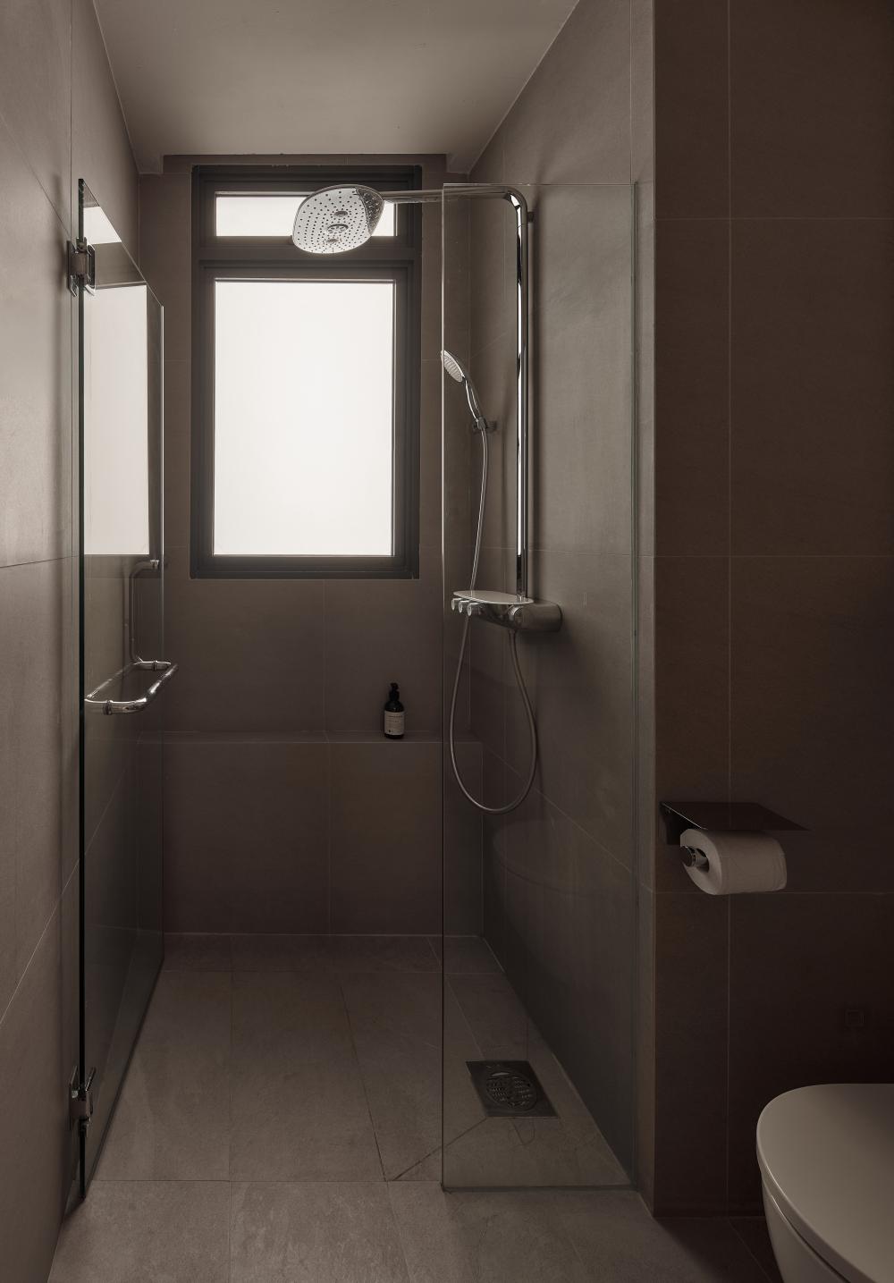 Asian Bathroom with Shower Screen and Showers