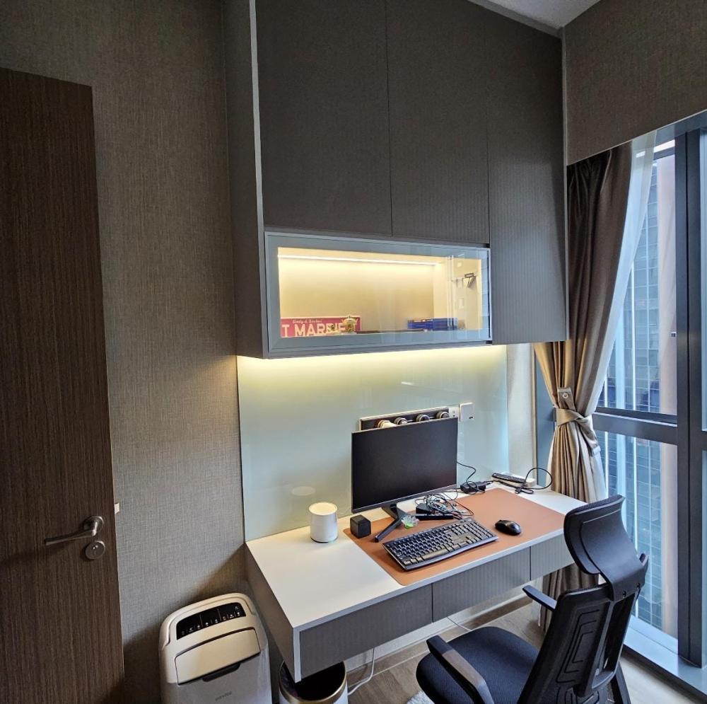 Scandinavian Study with Bookshelf and Desk Chairs
