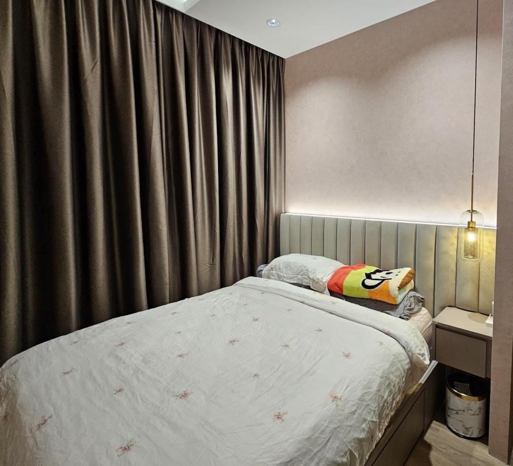 Scandinavian Bedroom with Bedside Table and Bed