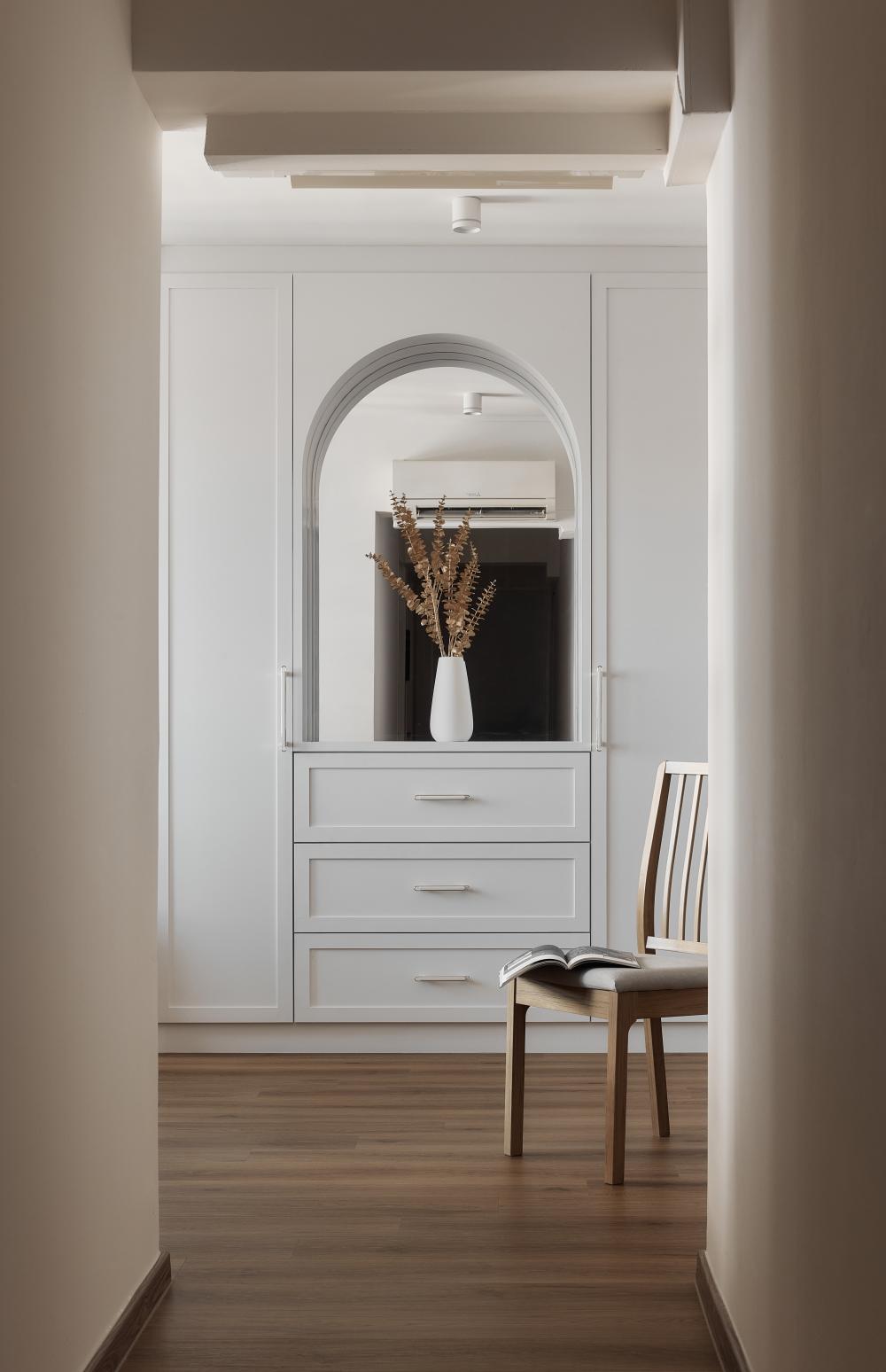 Modern Hallway with Artwork and Console Table