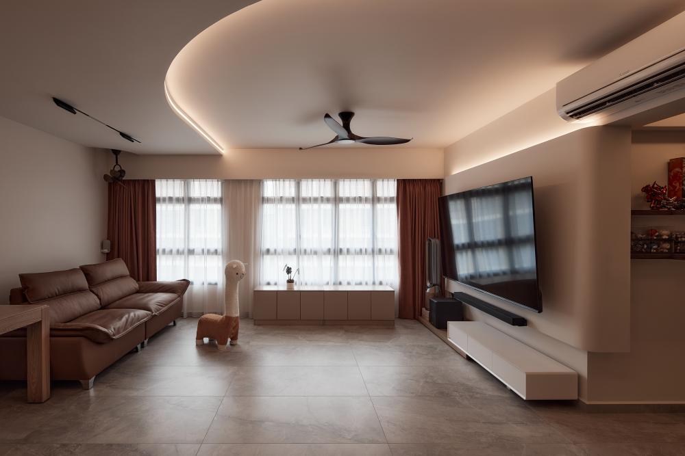 Minimalist Living Room with TV Console and Sofa