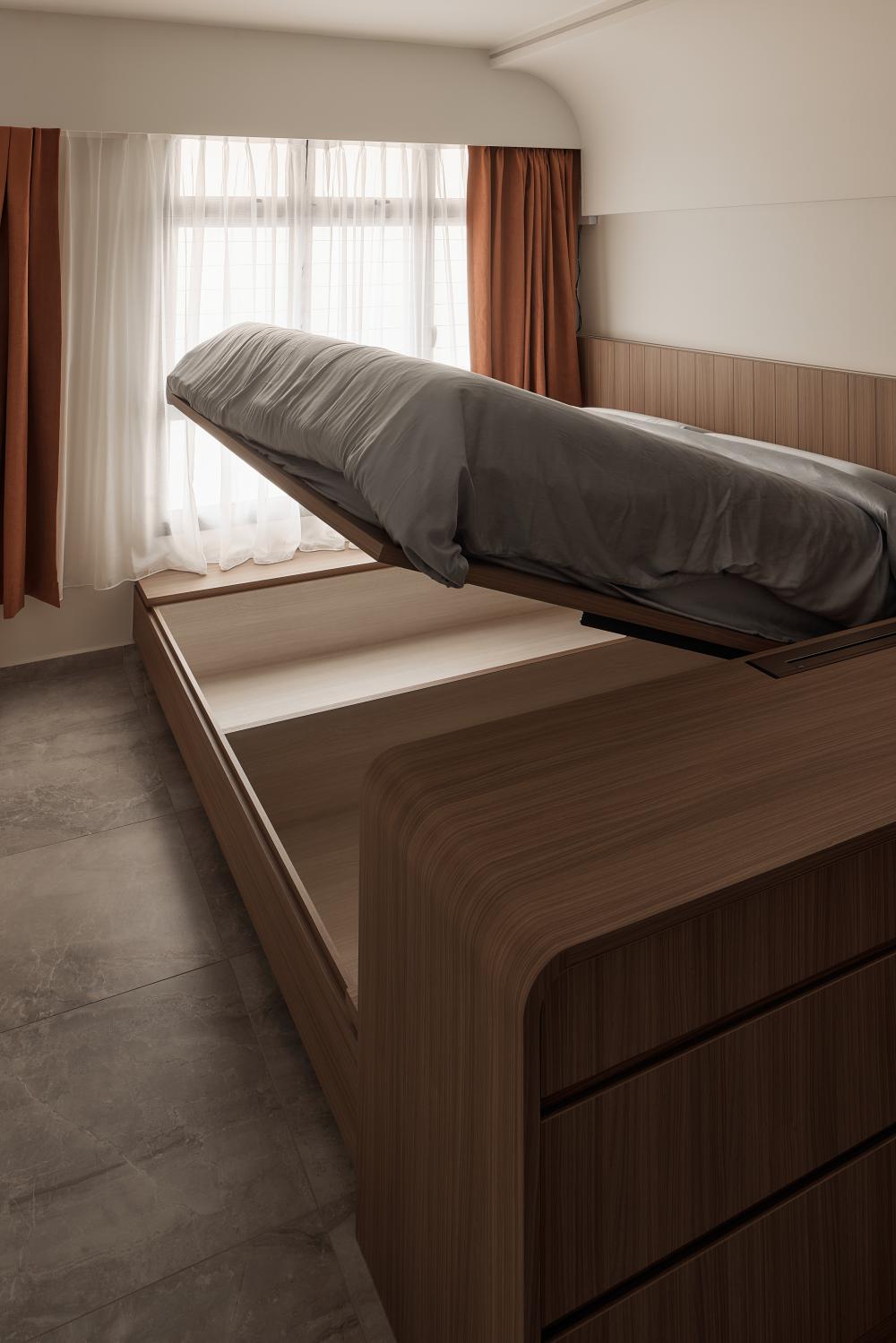 Minimalist Bedroom with Platform Bed and Bed