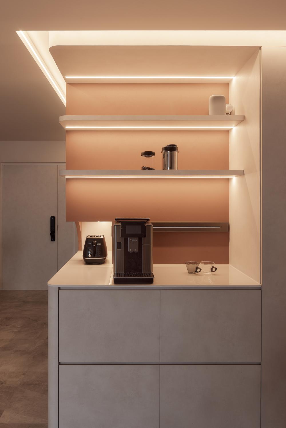 Minimalist Pantry with Console Table and Tableware