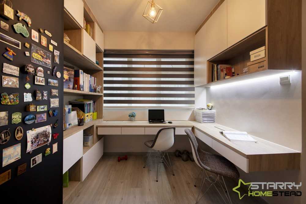 Scandinavian Study with Bookshelf and Office Chair