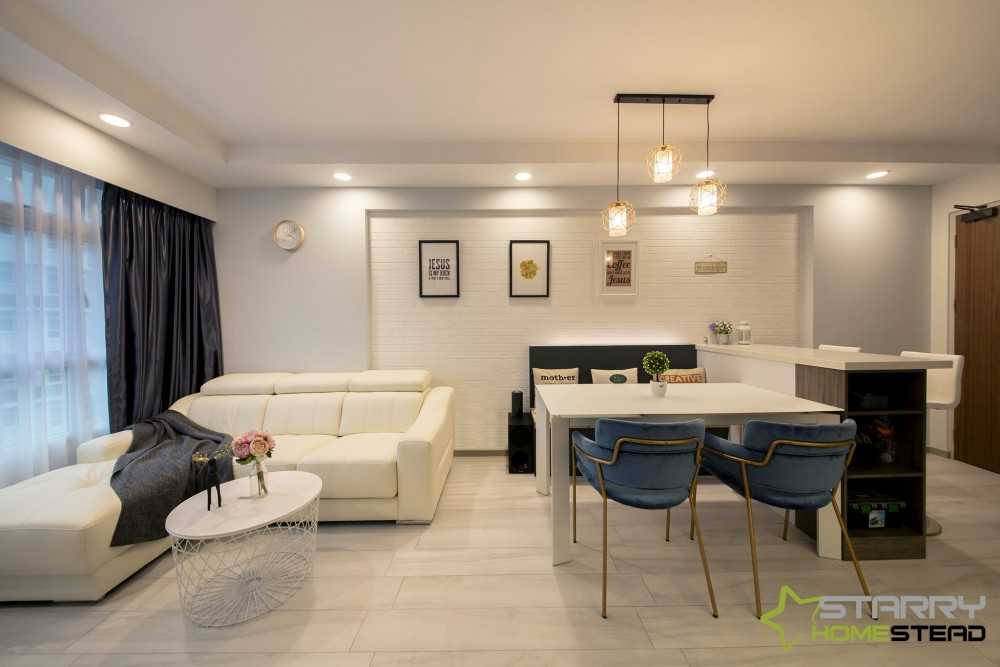 Scandinavian Living Room with Settee and Vinyl Flooring