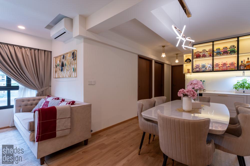 Modern Hallway with Bookshelf and Artwork