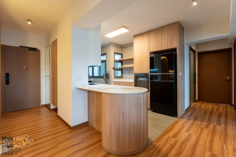Scandinavian Kitchen with Countertop and Open Kitchen
