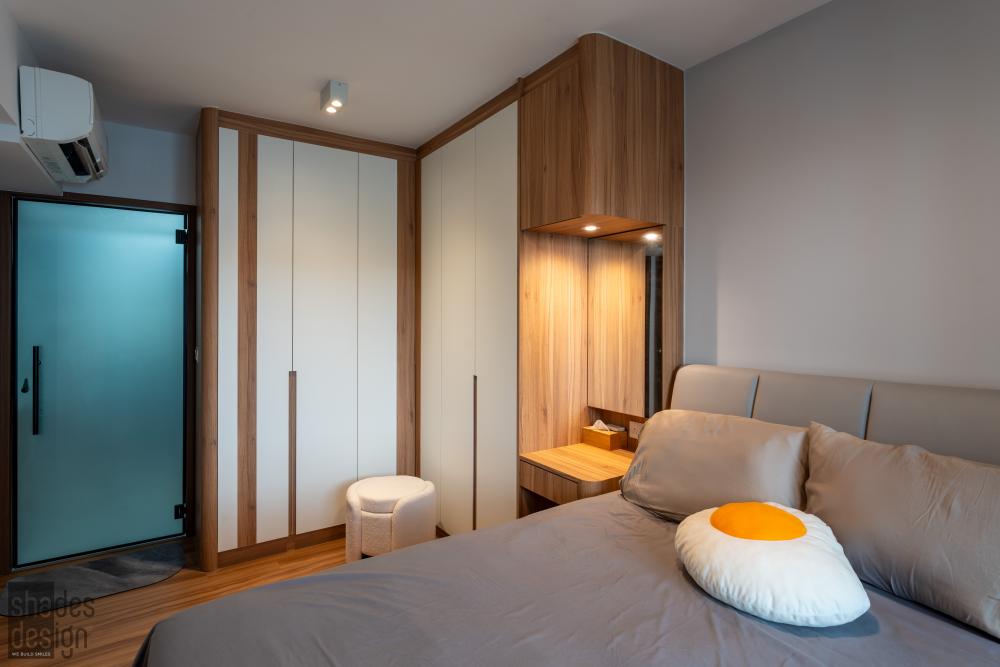Scandinavian Bedroom with Wardrobe and Bedroom Dresser