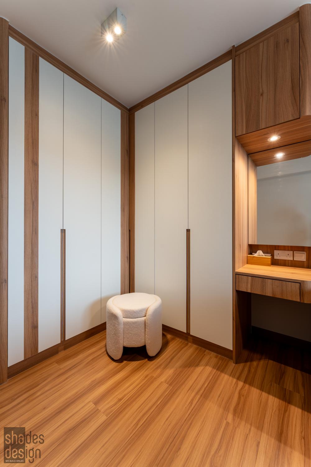 Scandinavian Bedroom with Wardrobe and Bedroom Dresser