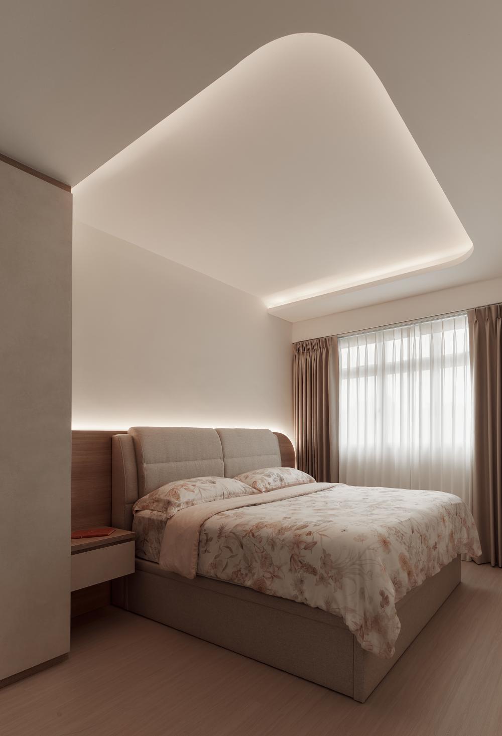 Modern Bedroom with Cove Lighting and Wardrobe