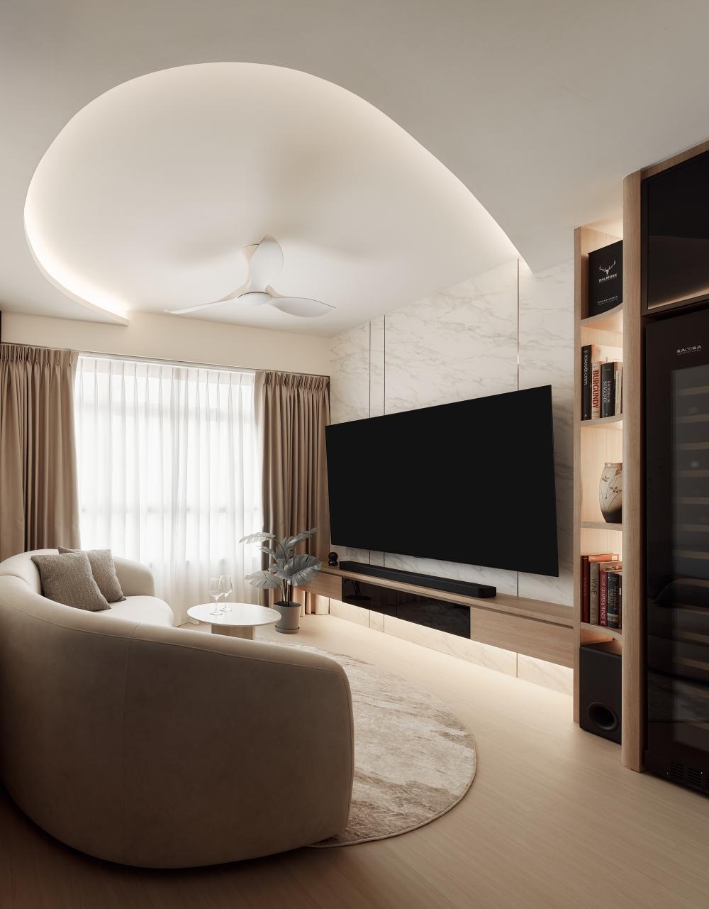 Modern Living Room with TV Console and Sofa