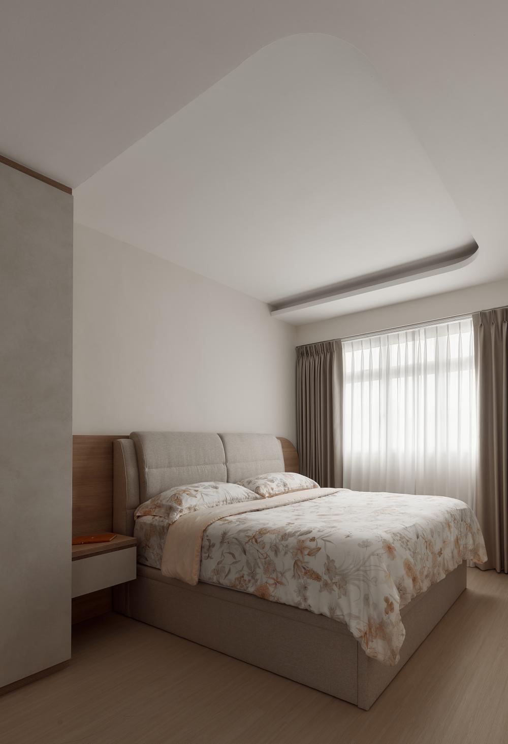 Modern Bedroom with Vinyl Flooring and Wardrobe