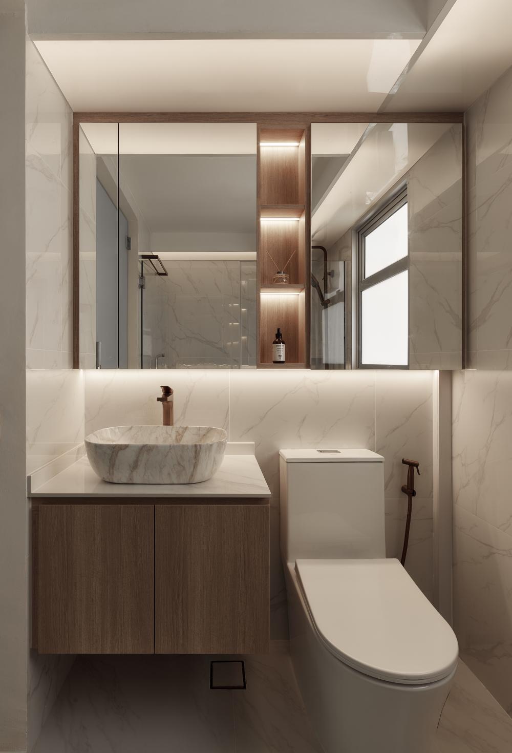 Modern Bathroom with Countertop and Vinyl Flooring