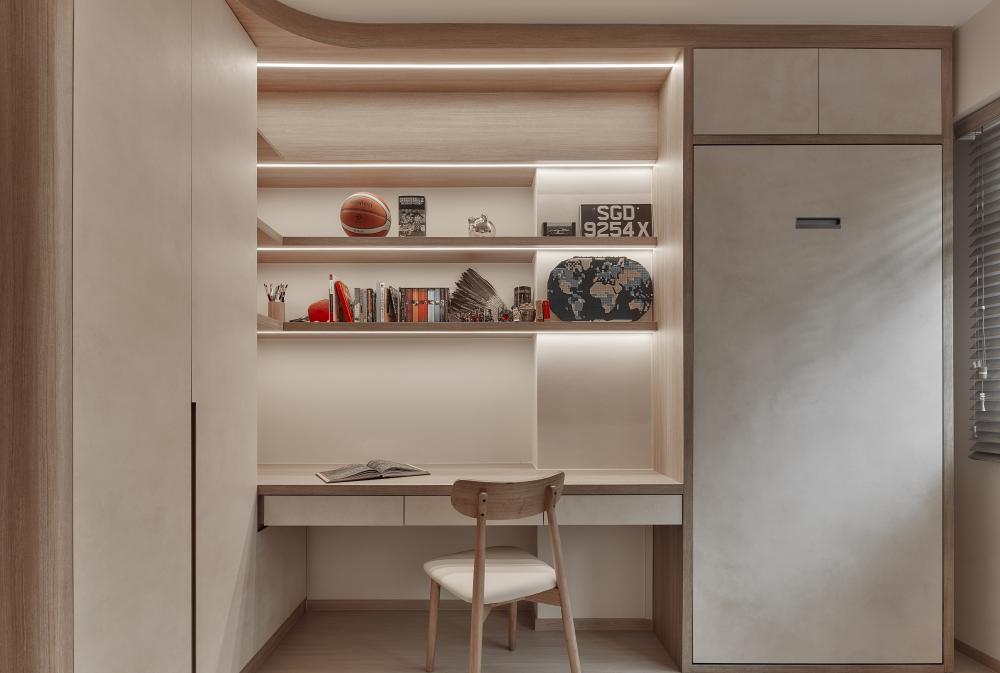 Modern Bedroom with Wardrobe and Closet