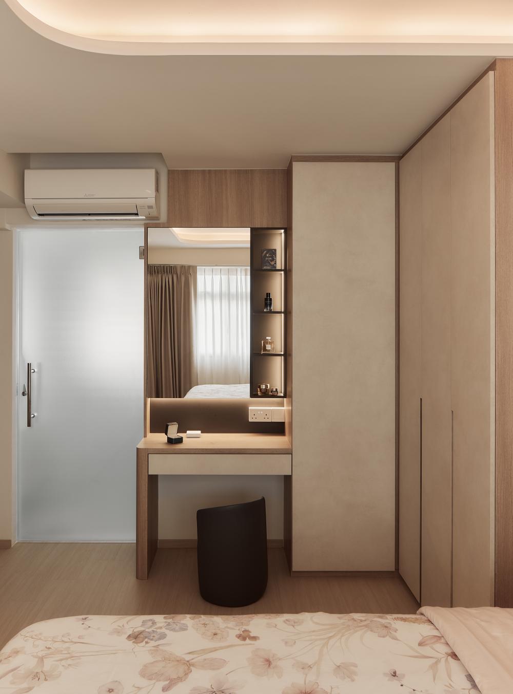 Modern Bedroom with Wardrobe and Closet