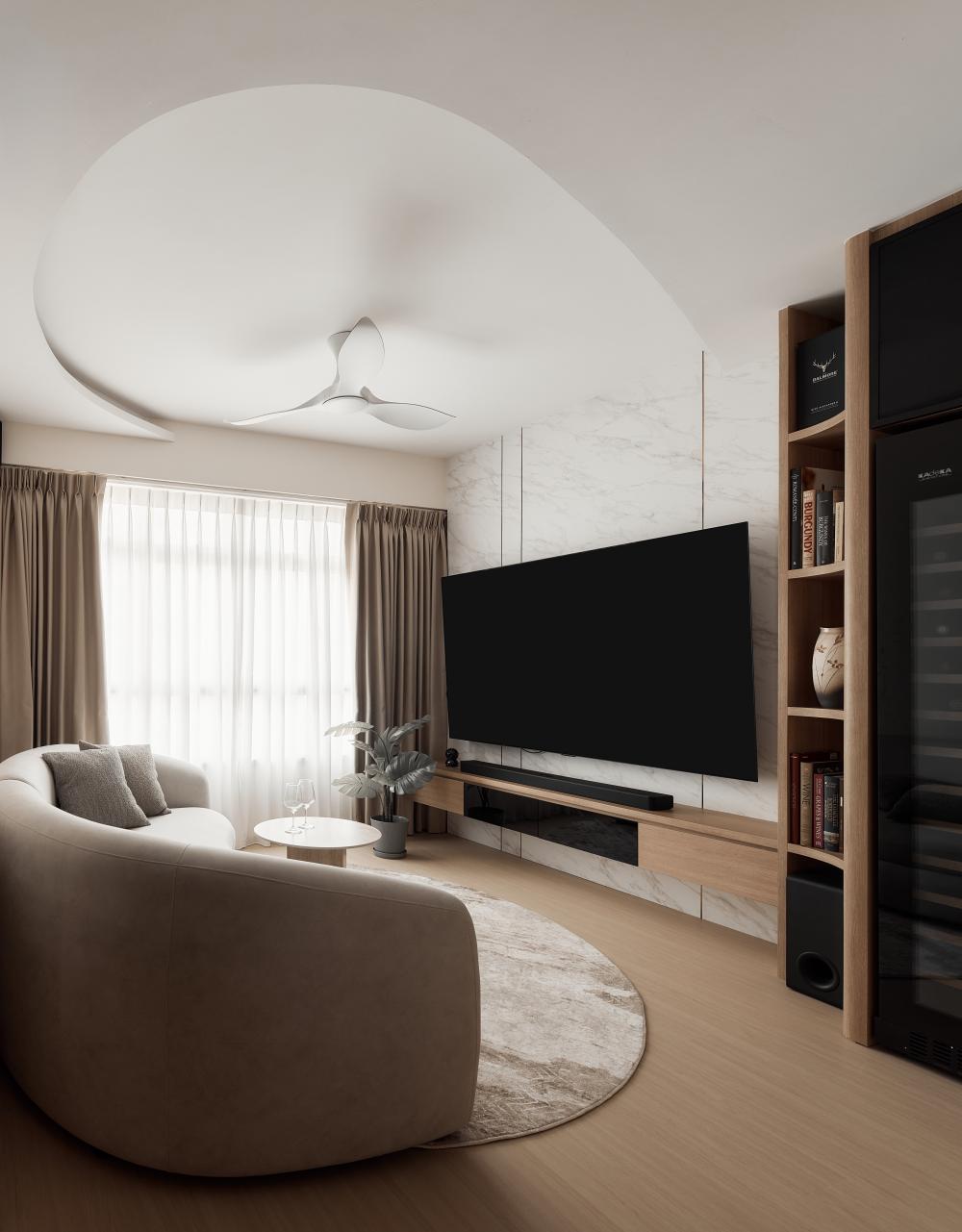 Modern Living Room with TV Console and Sofa