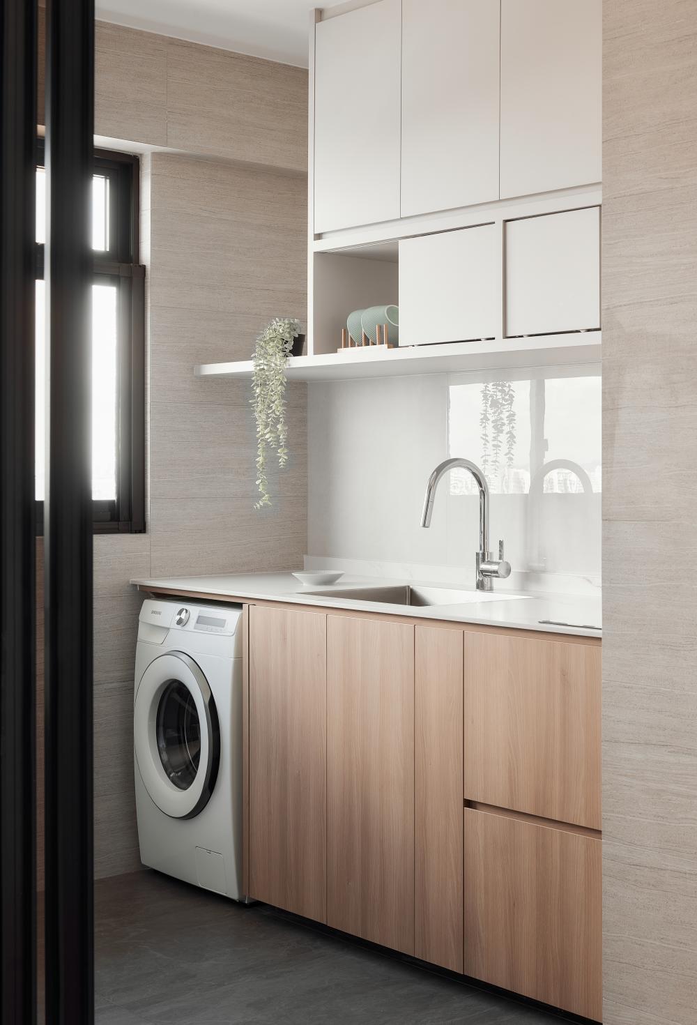Modern Kitchen with Countertop and Vinyl Flooring