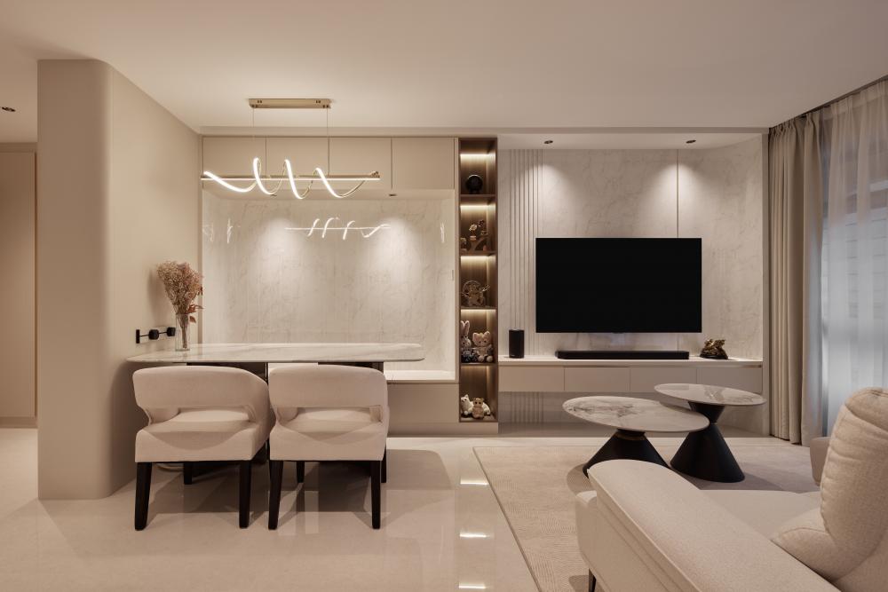 Modern Living Room with Settee and Homogeneous Tiles