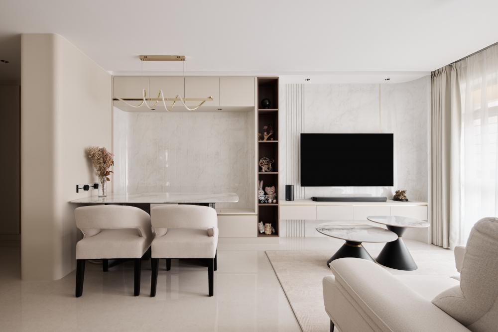Modern Living Room with Settee and Homogeneous Tiles
