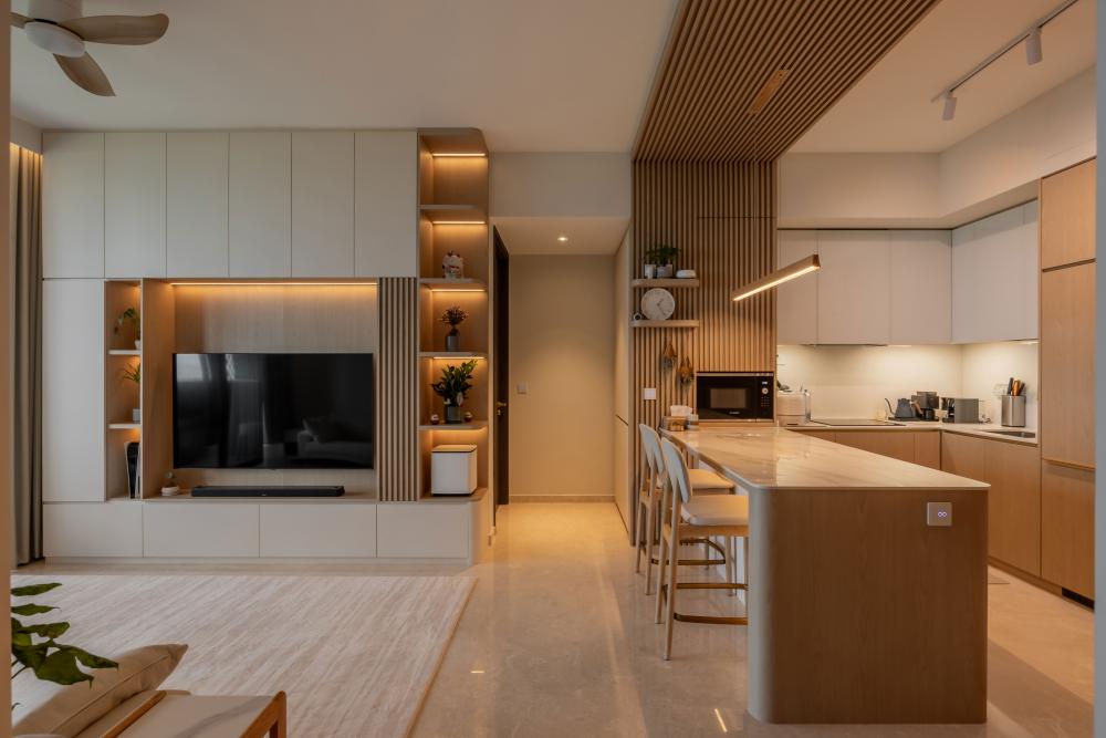 Modern Living Room with TV Console and TV