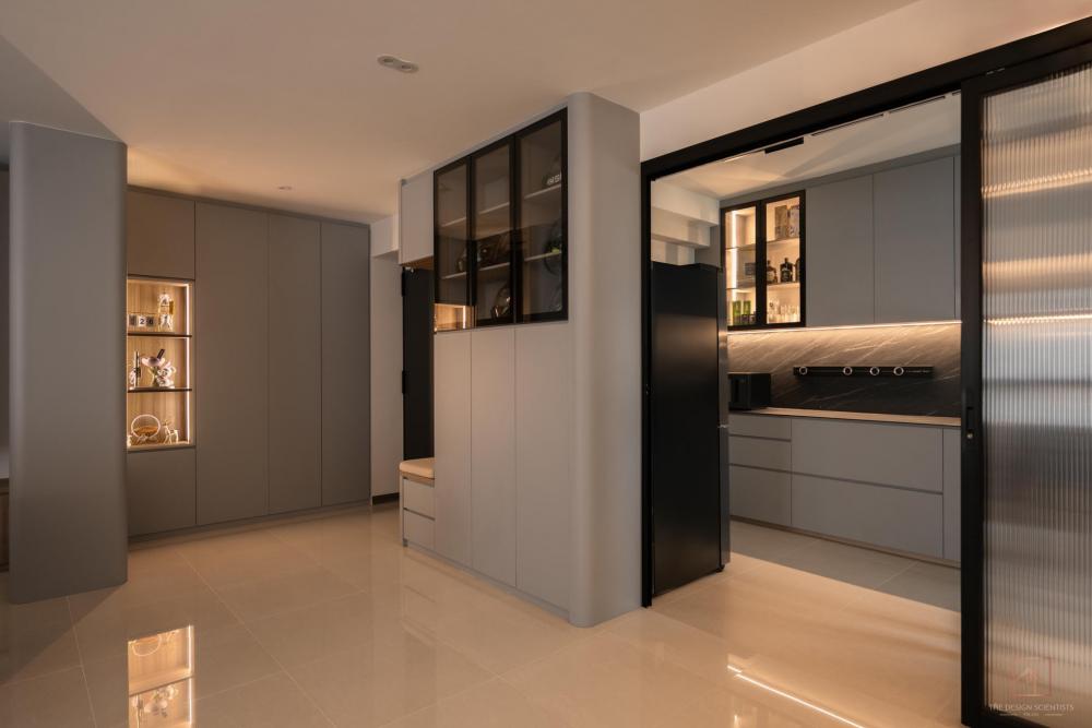 Contemporary Entryway with Seating Bench and Small Storage