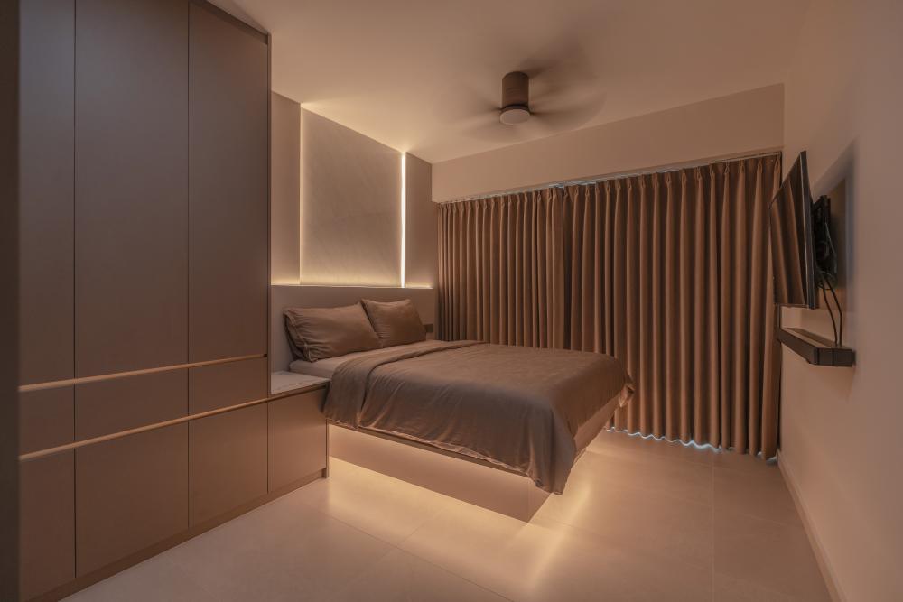 Modern Bedroom with Cove Lighting and Wardrobe