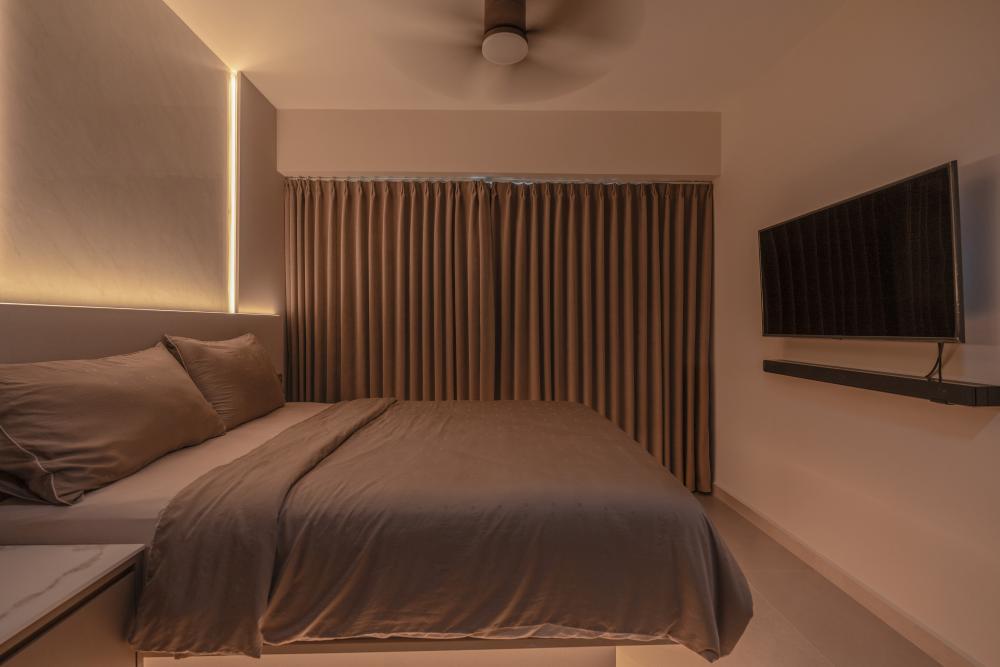 Modern Bedroom with Wardrobe and Built-in Bed