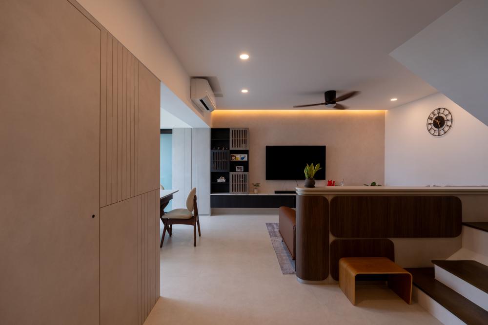 Modern Living Room with Feature Wall and Sofa