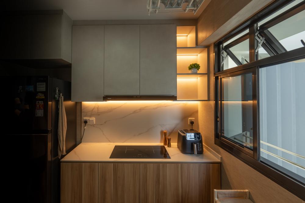 Contemporary Kitchen with Kitchen Window and Kitchen Island
