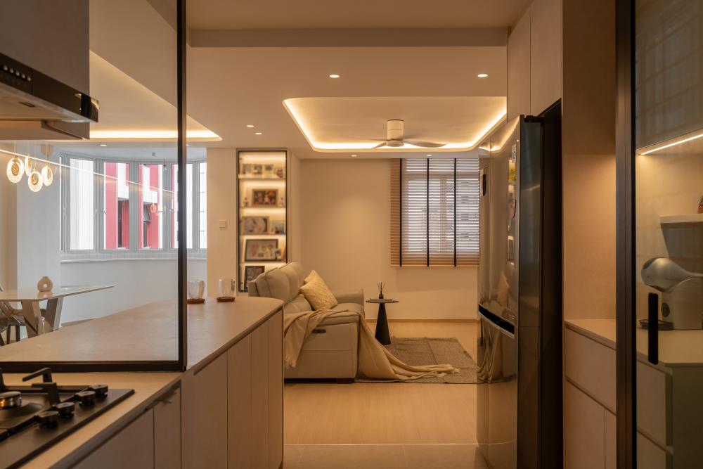 Modern Living Room with TV Console and Feature Wall