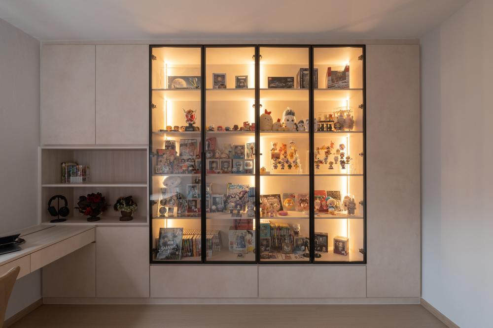 Modern Home Office with Desk and Storage Cabinets