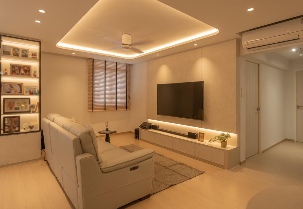 Modern Living Room with Vinyl Flooring and Wood Flooring