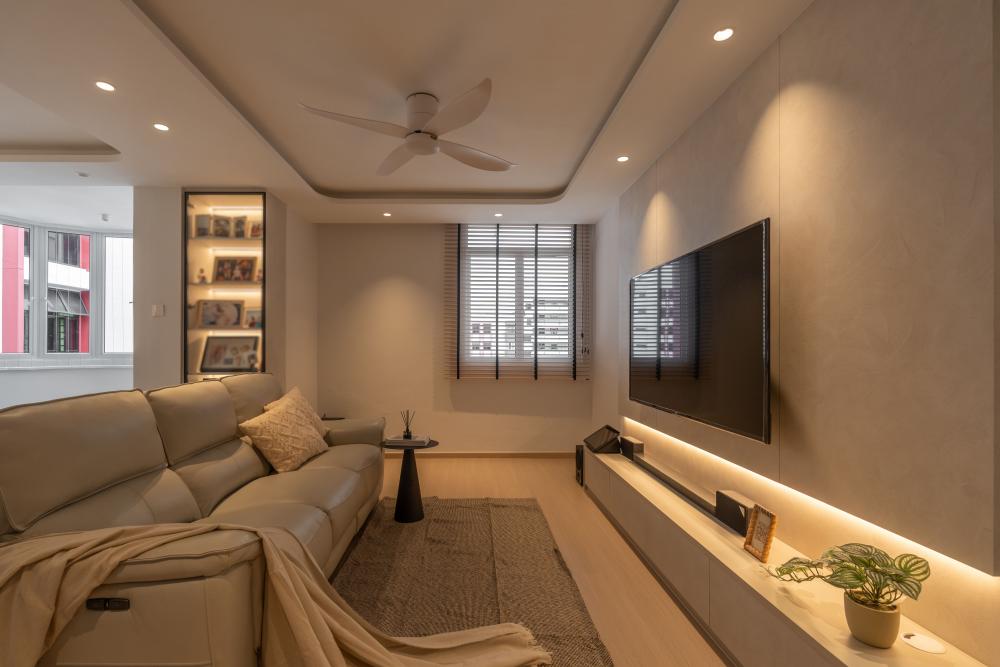 Modern Living Room with TV Console and Sofa