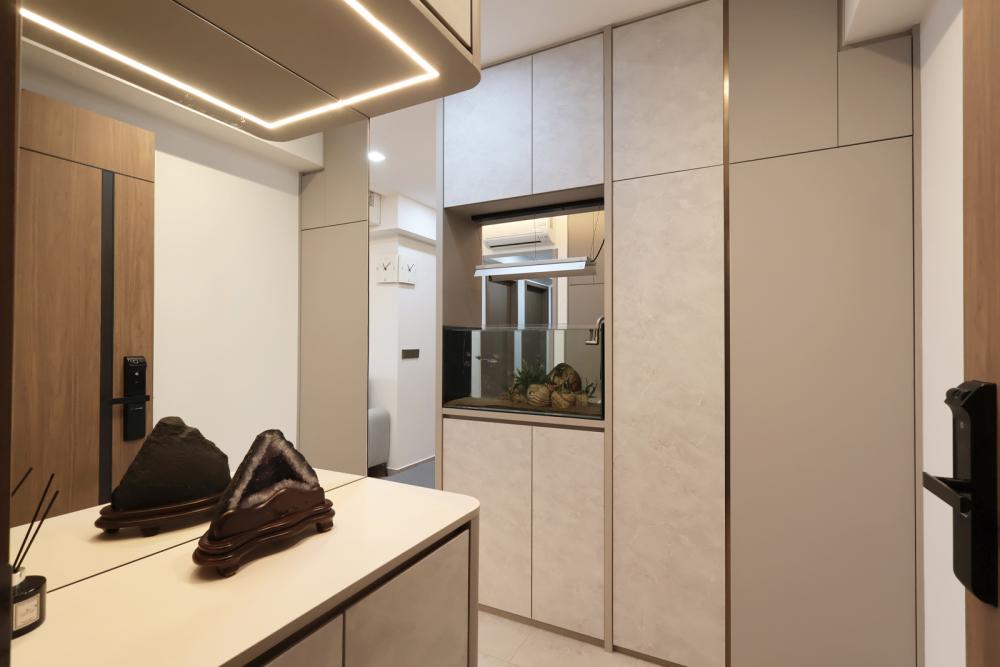 Contemporary Entryway with Small Storage and Doors