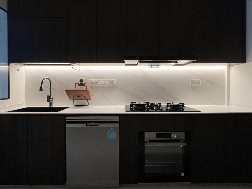 Modern Kitchen with Countertop and Cupboard
