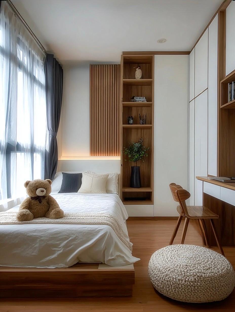 Contemporary Kids Room with Bookshelf and Toys