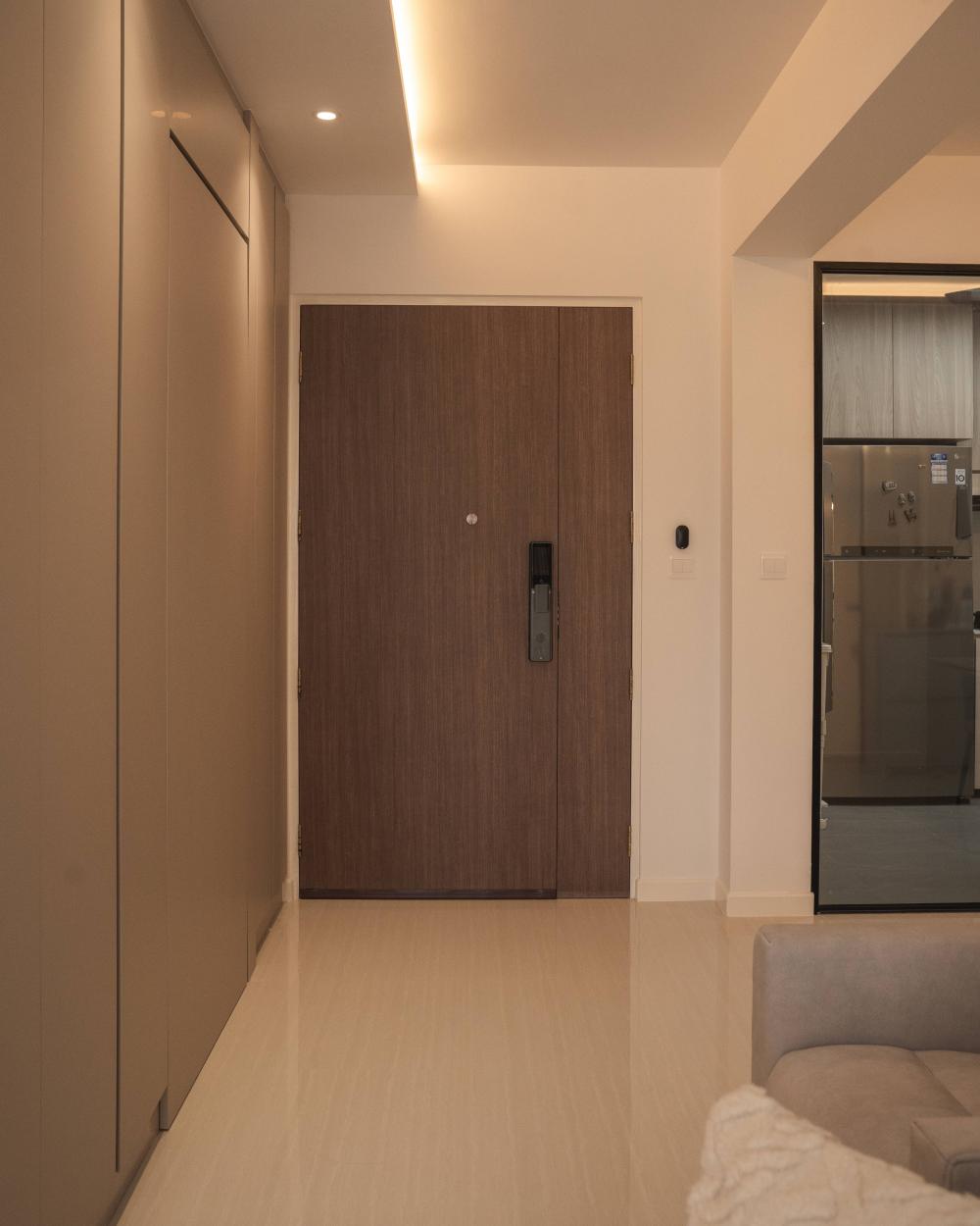 Modern Foyer with Artwork and Console Table