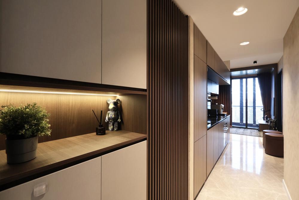 Contemporary Entryway with Small Storage and Doors